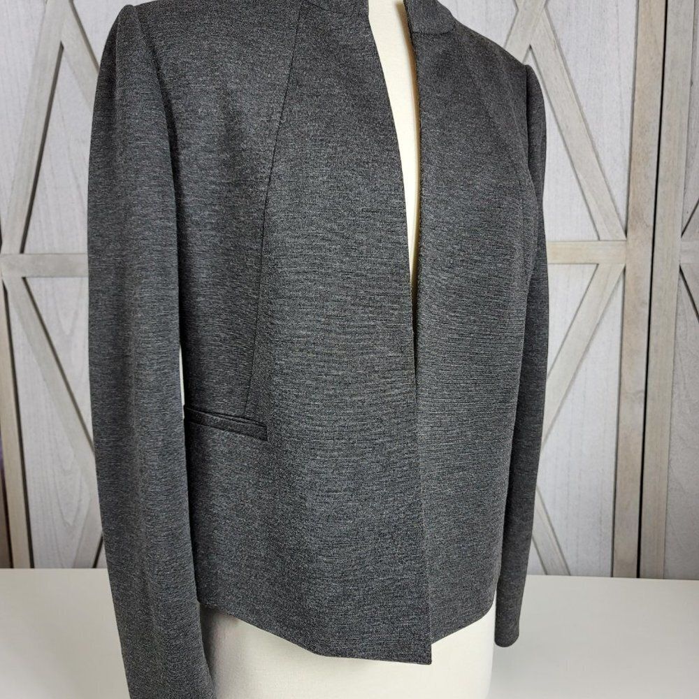 Nipon Boutique Women's Lined Open Tailored Gray Blazer Sz 10